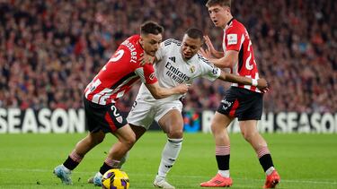 Mbappé, en el Athletic-Real Madrid.