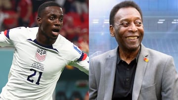 Tim Weah festejó en su cuenta de Instagram el gol que logró en su debut mundialista, donde recibió la respuesta del astro brasileño, Pelé.