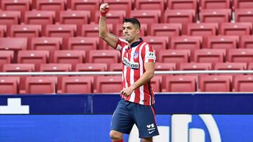 Luis Suárez celebra su gol al Real Madrid.