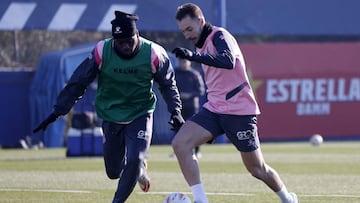 Dimata y Loren, jugadores del Espanyol.