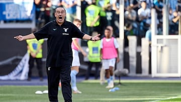 Rome (Italy), 16/10/2022.- Lazio's head coach Maurizio Sarri reacts during the Italian Serie A soccer match between SS Lazio and Udinese Calcio, in Rome, Italy, 16 October 2022. (Italia, Roma) EFE/EPA/RICCARDO ANTIMIANI