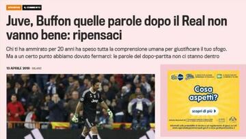 La sincera carta de 'La Gazzetta' a Buffon: “Gigi, pide perdón..."