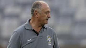 Scolari, en un entrenamiento con la Selección.