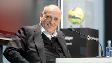 19/04/23 ASAMBLEA EXTRAORDINARIA CLUBES LALIGA 
RUEDA DE PRENSA JAVIER TEBAS PRESIDENTE LALIGA 