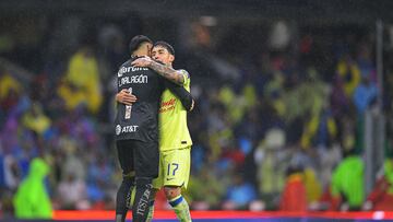 Luis Malagon and Alejandro Zendejas of America during the game America vs Guadalajara, corresponding to Round 08 of the Torneo Apertura 2023 of the Liga BBVA MX, at Azteca Stadium, on September 16, 2023.
<br><br>
Luis Malagon y Alejandro Zendejas de America durante el partido America vs Guadalajara, correspondiente a la Jornada 08 del Torneo Apertura 2023 de la Liga BBVA MX, en el Estadio Azteca, el 16 de Septiembre de 2023.