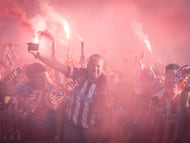 Atlético Madrid fans planned a special welcome for their side ahead of the game against Arsenal.