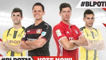 Christian Pulisic y Chicharito son nominados al jugador del mes de la Bundesliga