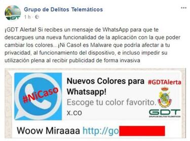 Cuidado con la nueva estafa de WhatsApp que cambia su color
