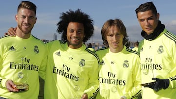 Ramos, Marcelo, Modric y Cristiano. 