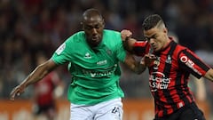 Hatem Ben Arfa takes aim at the Saint-Etienne net