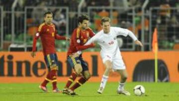 Hleb, en el duelo de ida ante España.