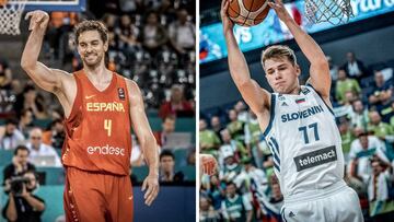 Pau Gasol y Luka Doncic, durante el Eurobasket 2017.