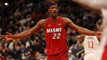 Jimmy Butler, escolta de Miami Heat, durante el partido ante Washington Wizards.