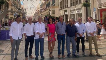 Imagen de la comitiva del Málaga en calle Larios.