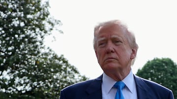 U.S. President Donald Trump speaks to members of the media as he departs for Rome, Italy, to attend Pope Francis' funeral, at the White House in Washington, D.C., U.S., April 25, 2025. REUTERS/Leah Millis