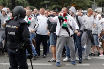 Los seguidores del Legia la lían en las calles de Madrid