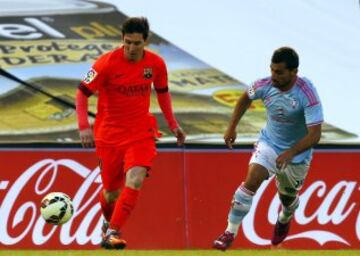 Jonny Castro y Lionel Messi.