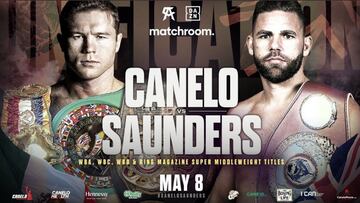 Cartel del Canelo Álvarez vs Billy Joe Saunders.