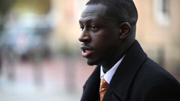 Manchester City and France footballer Benjamin Mendy arrives to Chester Crown Court in northwest England on November 17, 2022 during his trial for a string of sexual offences including rape, attempted rape and sexual assault. - Mendy denies seven counts of rape, one count of attempted rape and one count of sexual assault against six young women. (Photo by Oli SCARFF / AFP)