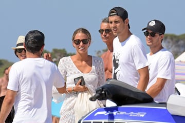 Real Madrid's Álvaro Morata, who is closing in on a move to United, has been enjoying a holiday on the Balearic Islands with wife Alice Campello.