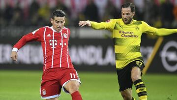 James Rodríguez hace asistencia ante el Dortmund