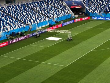 Así está el césped de Kaliningrado a 24 horas del partido de España