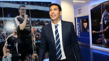 Ulloa, en los vestuarios del King Power Stadium.