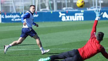 Rubén Peña durante un entrenamiento.