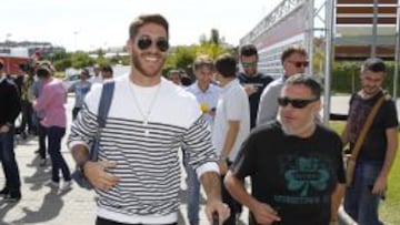 Sergio Ramos, a su llegada a la Ciudad del Fútbol.