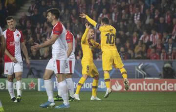 El astro argentino robó el balón en la alta presión del Barça, se la dio a Arthur y el brasileño se la devolvió para que Messi la mandara al fondo de la red.