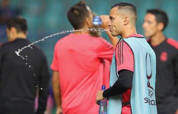 Raul de Tomas of Real Madrid CF during a training session ahead of the UEFA Super Cup match against Atletico Madrid at Lillekuela Stadium on August 14, 2018 in Tallinn, Estonia.