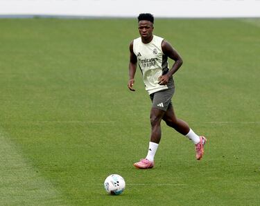 Vinicius durante el entrenamiento. 