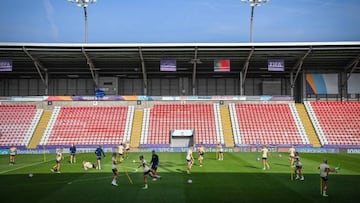 Entrenamiento de la selección sueca en el día de ayer.