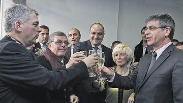 Ángel María Villar, Contreras, Subies, Paquita Linares y Jordi Mestre. / FC Barcelona.