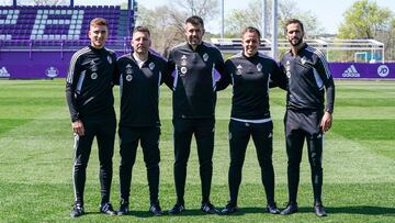 Pezzolano y su cuerpo técnico en el Real Valladolid
