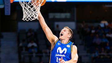 Tanner McGrew, ala-pívot del Movistar Estudiantes, ante el Inveready Gipuzkoa.
