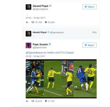 Piqué tuitea "..." tras el gol del Madrid y se lleva un zasca