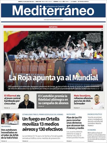 Fiestón, apoteósico... las portadas recogen la gran fiesta de la Selección Española