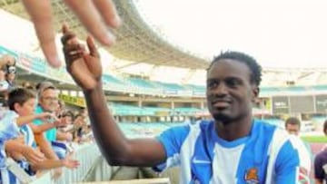 Mariga en su presentación con la Real Sociedad.