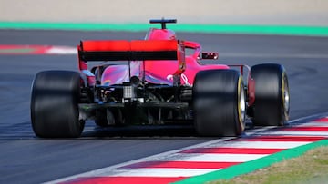 the Ferrari of Kimi Raikkonen during the Formula 1 tests at the Barcelona-Catalunya Circuit, on 07th March 2018, in Barcelona, Spain.