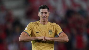 0-1. Robert Lewandowski celebra el primer gol.