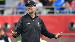 Liverpool&#039;s German manager Jurgen Klopp reacts during the 2019 FIFA Club World Cup semi-final football match between Mexico&#039;s Monterrey and England&#039;s Liverpool at the Khalifa International Stadium in the Qatari capital Doha on December 18, 