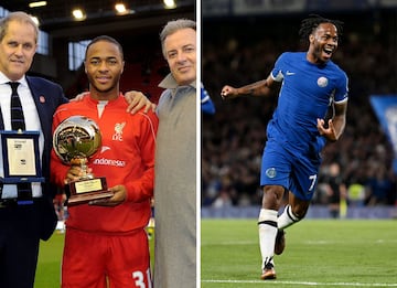 En 2014, Raheem Sterling aún estaba en el Liverpool, y fue con el conjunto de Anfield cuando sucedió a Pogba en el Golden Boy. Aquel curso formó un tridente con Luis Suárez y Philippe Coutinho. Un año más tarde, el Manchester City desembolsa más de 60 millones de euros por su traspaso. El pasado curso se marcha del Etihad para fichar por el Chelsea. 