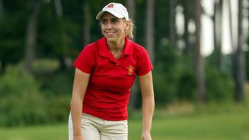 Imagen facilitada por la Asociación Europea de Golf que muestra a la golfista española Celia Barquín durante el Campeonato de Europa Individual Femenino en el Penati Golf Club en Eslovaquia el 28 de julio de 2018.