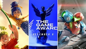 It Takes Two (left), The Game Awards logo (center) and Metroid Dread (Right)