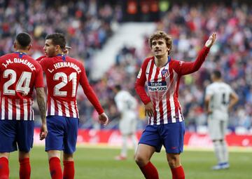 El jugador del Atlético de Madrid, Griezmann, celebra el 1-0 al Getafe. 