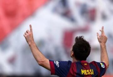 Messi celebra el 0-1.