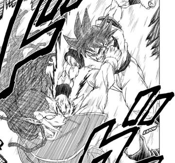 El combate está a favor de Goku.