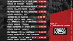Torneo Clausura 2019: horarios, partidos y fixture de la fecha 17
