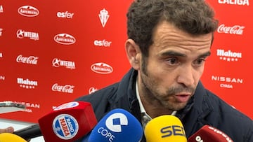 29-03-26. JOSÉ RIESTRA, PRESIDENTE EJECUTIVO DEL SPORTING, COMPARECIENDO ANTE LOS MEDIOS AL FINAL DEL PARTIDO ANTE EL DEPORTIVO.